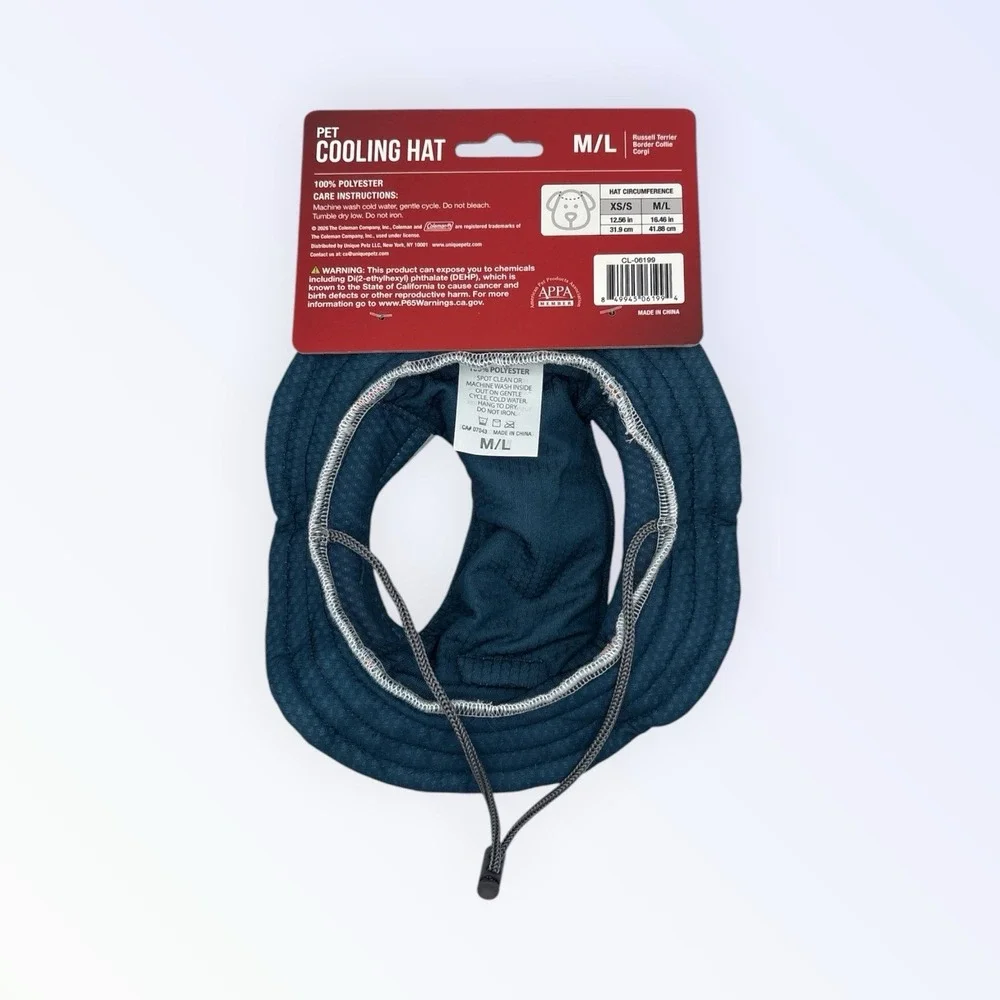 Coleman Dog Cooling Bucket Hat Evaporative Cooling Medium/Large Sun Hat NAVY